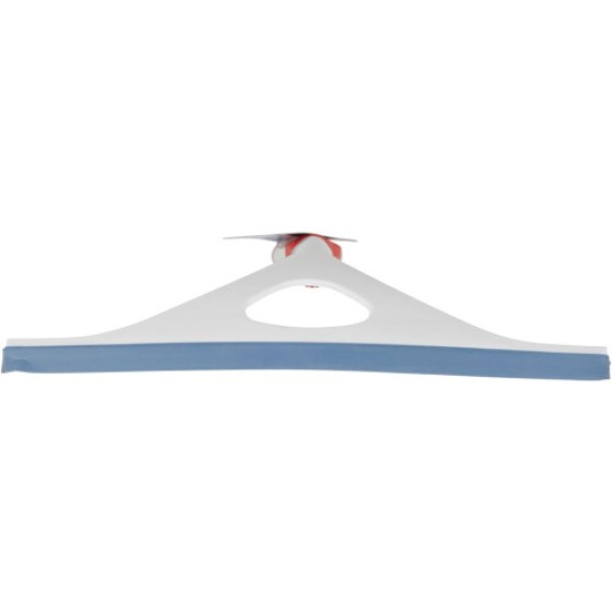 Vileda製ウィンドウワイパー、フレキシブルで滑りにくいハンドル、人間工学に基づいたデザイン、白と赤の配色、寸法：3.6 x 24 x 26.7 cm。（商品番号：151150）